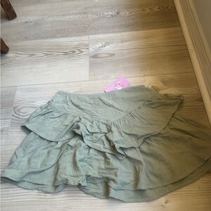 Green Ruffled Women's Skirt